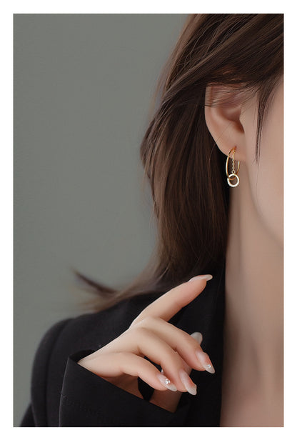 C Shaped Geometric Design Earrings