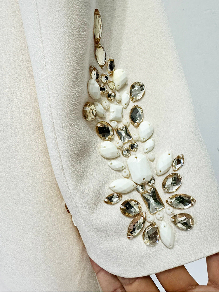 Beads & Diamond Long Sleeve Dress