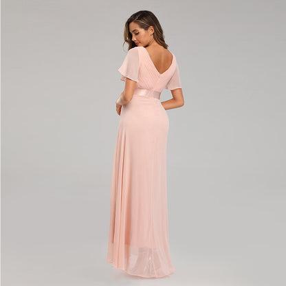 V-neck Chiffon Evening Dress