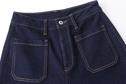 Double Pocket Wide Leg Jeans