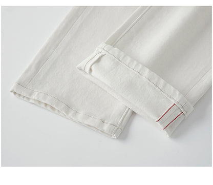 High End Red Edge White Cropped Jeans