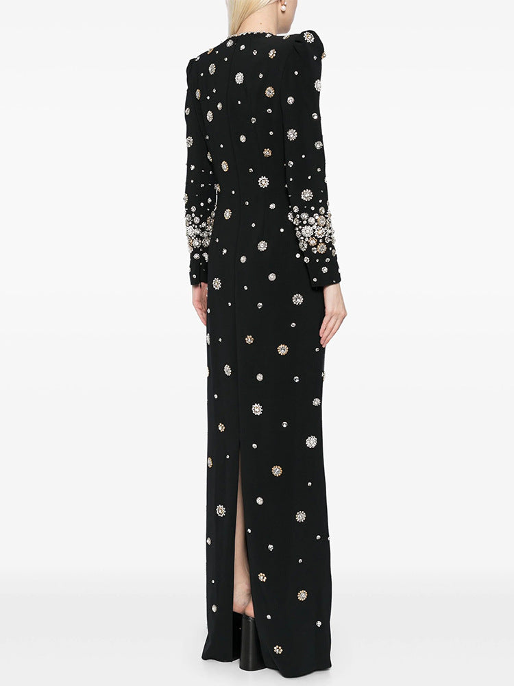 Anna Bead Embedded Slim Maxi Dress