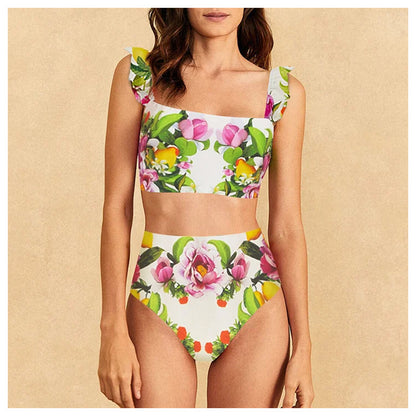High Waist Print Bikini Set