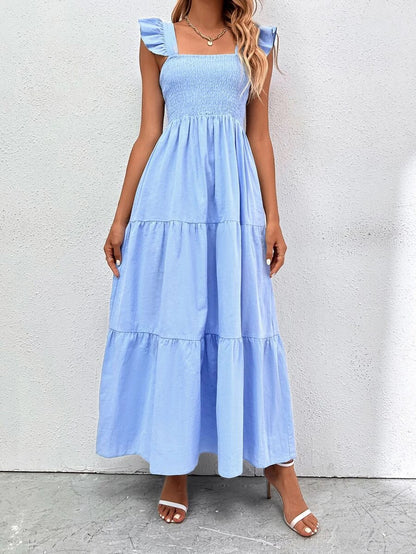 Summer Strap Ruffled Dress