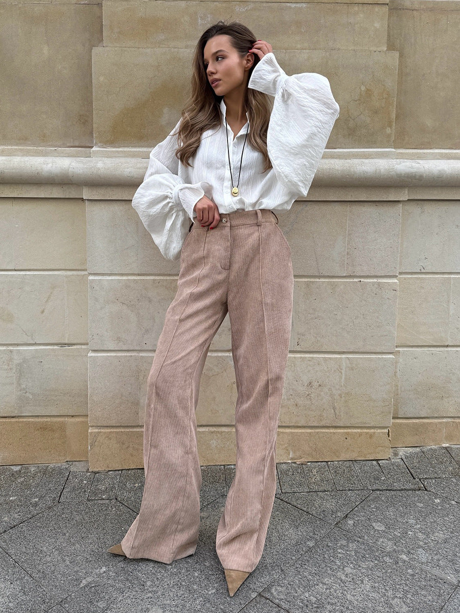 Corduroy Wide Leg Pants