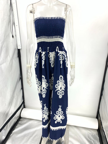 Strapless Printed Jumpsuit