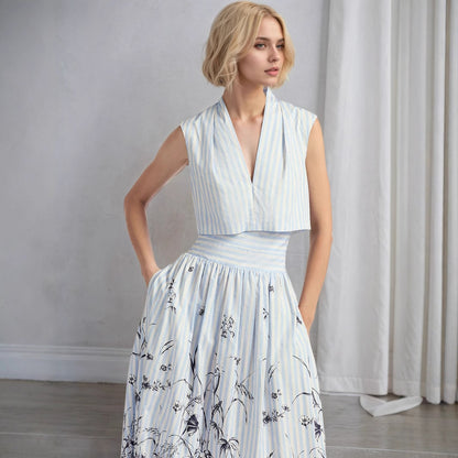 Blue & White Striped Dress