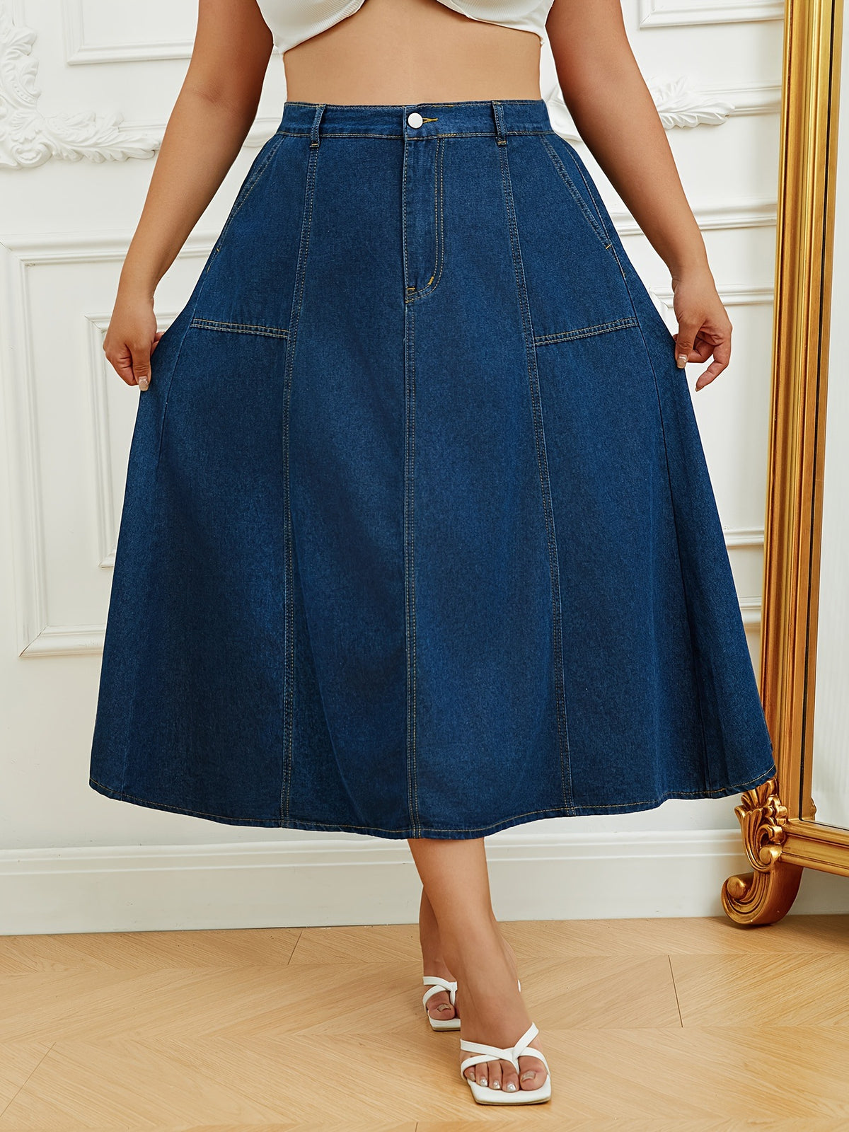 Denim Midi Skirt
