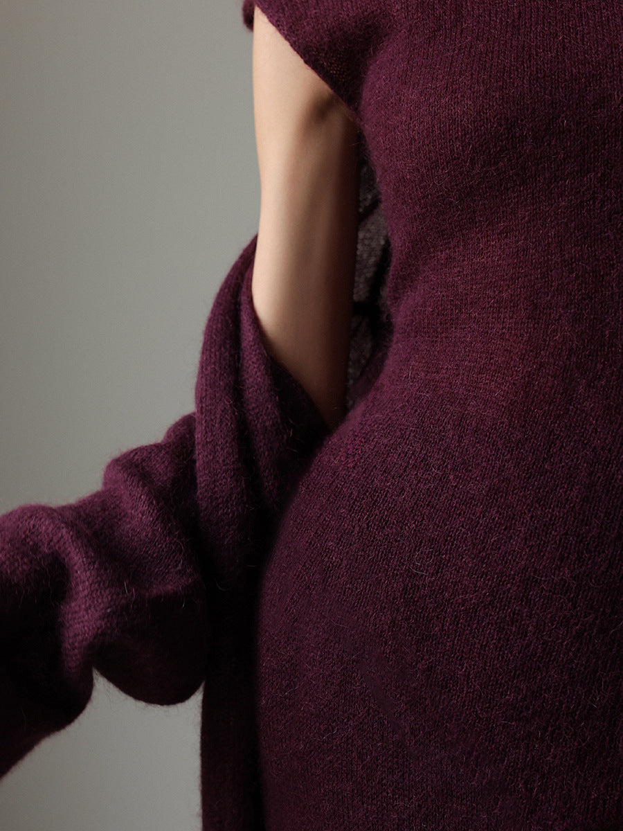 Knitted Cardigan & Dress Two-Piece Set