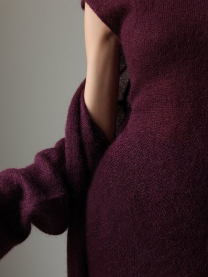 Knitted Cardigan & Dress Two-Piece Set
