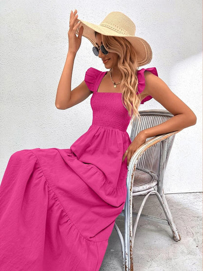 Summer Strap Ruffled Dress