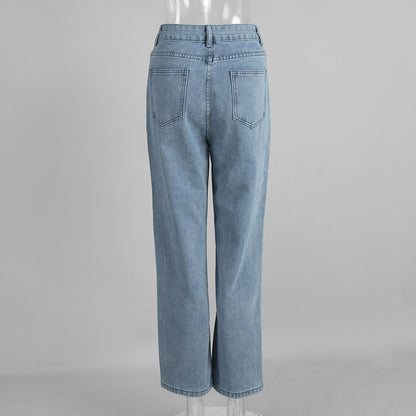 High Waist Straight Jeans