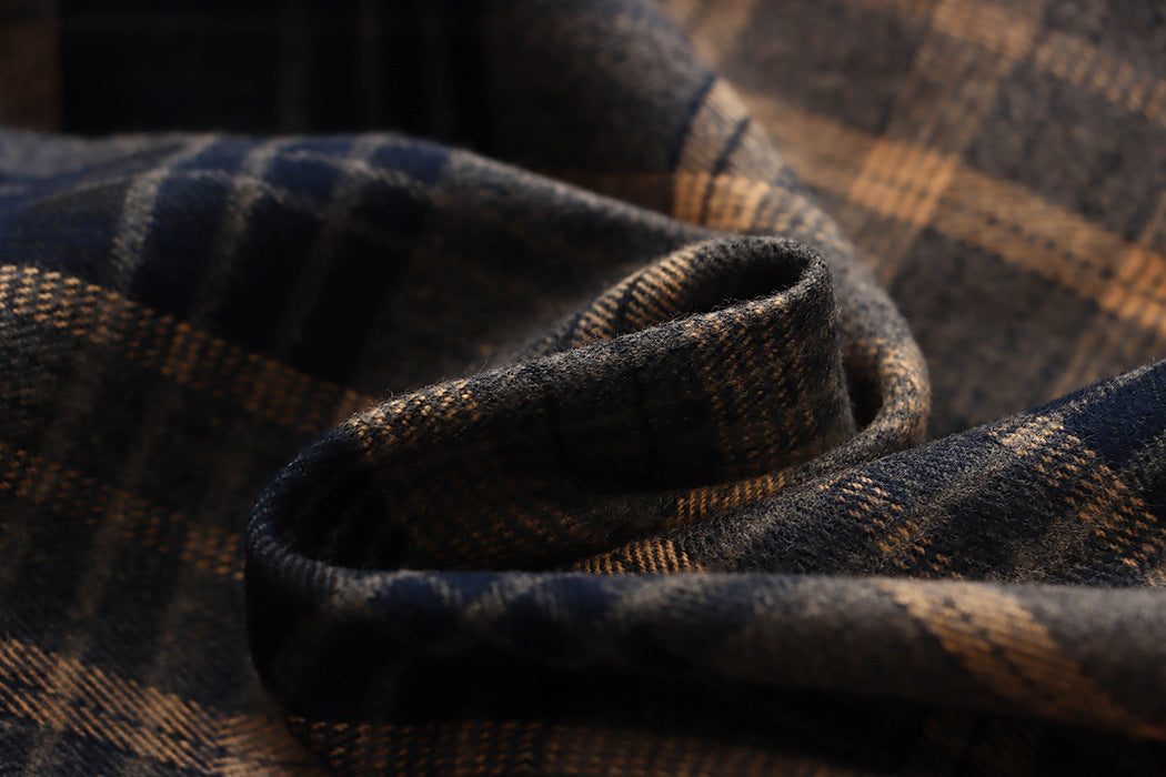 Double Sided Plaid Stitching Trench Coat