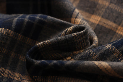 Double Sided Plaid Stitching Trench Coat