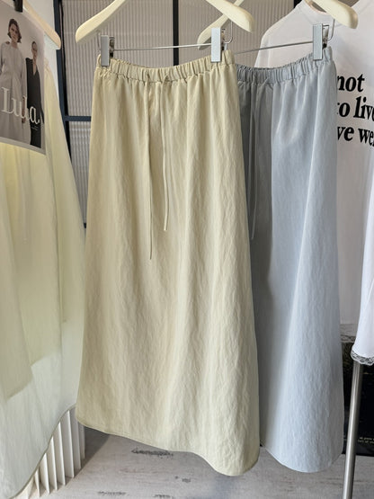 Casual A line Skirt Midi Cotton Skirt