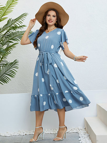 Blue Polka Dot Summer Dress
