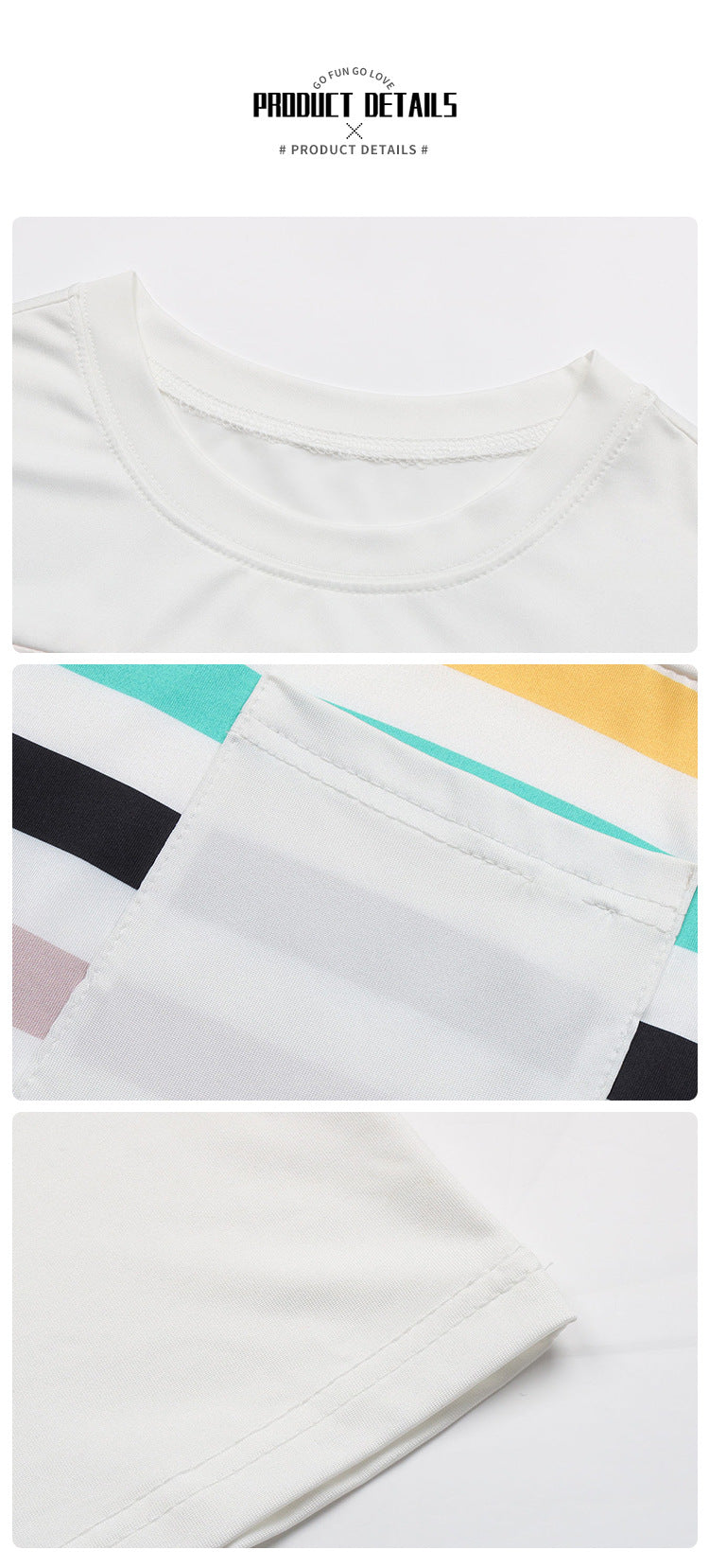 Color Striped Short Sleeved T shirt