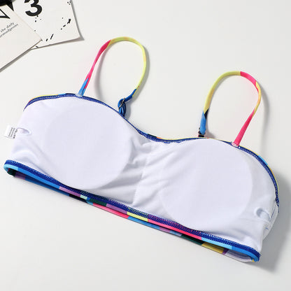 Colourful Three-Piece Bikini Set
