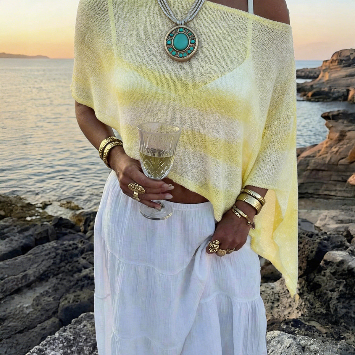 Woolen Loose off Shoulder Shawl