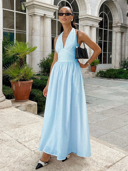 Cotton Halter Maxi Dress