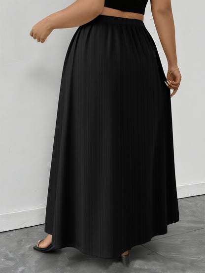 Black Pleated Maxi Skirt