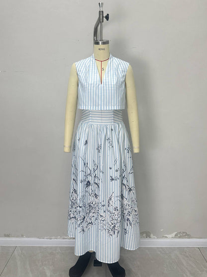 Blue & White Striped Dress