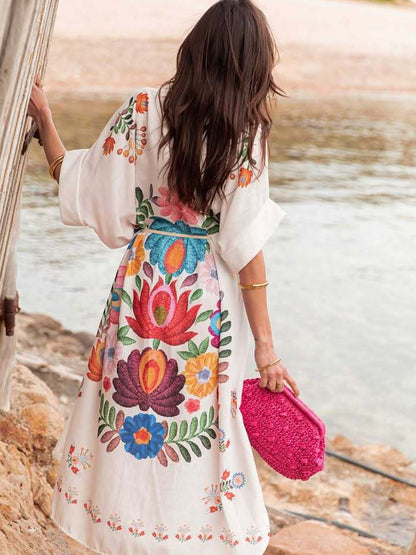 Casual Beach Dress Seaside Vacation Robe
