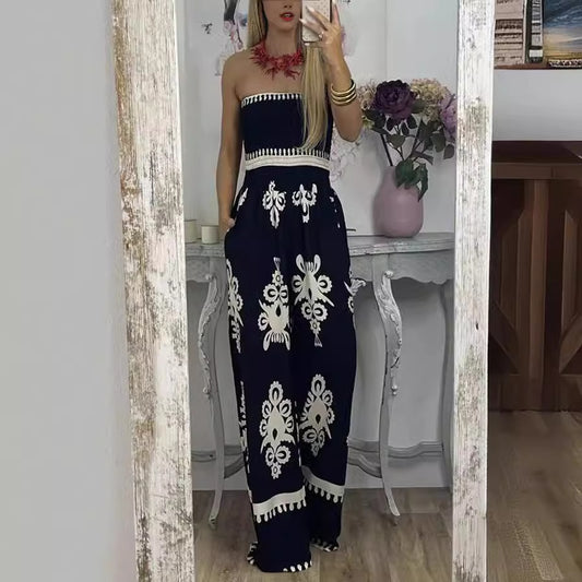 Strapless Printed Jumpsuit