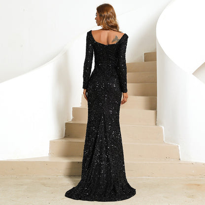 Sequin Fishtail Sweetheart Dress