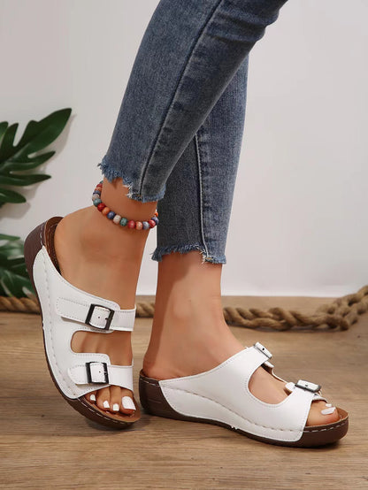 Thick Bottom Belt Buckle Sandals