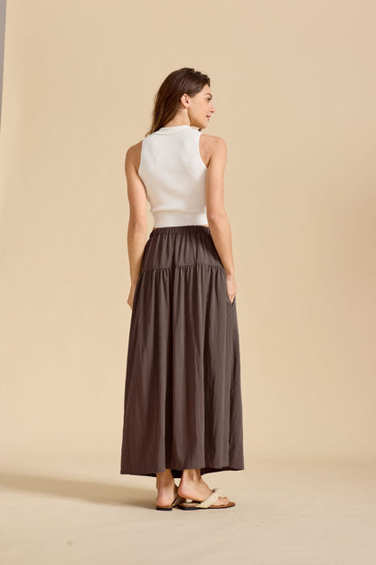 Cotton Maxi Skirt w/ Pockets