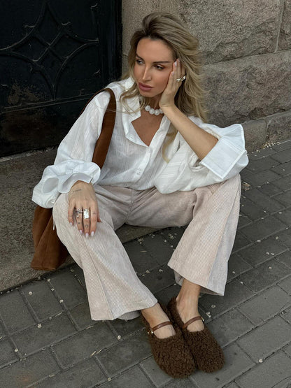 Corduroy Wide Leg Pants