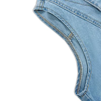 Collared Denim Midi Dress