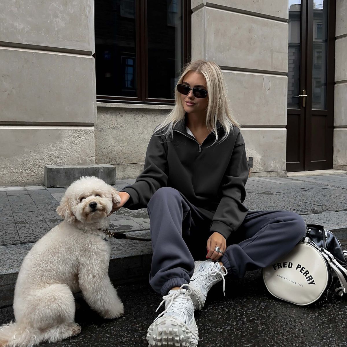 Fleece Lined Half Zipper Collared Sweatshirt