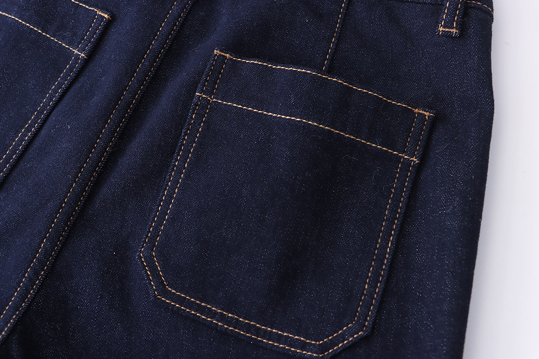 Double Pocket Wide Leg Jeans