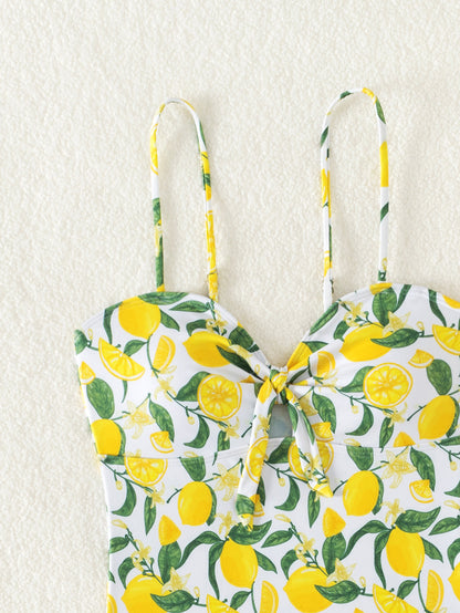Lemon print One piece Swimsuit
