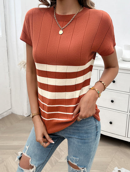 Elegant Slim Striped Sweater Top