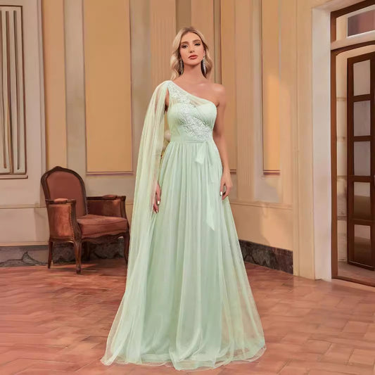 Seafoam Chiffon Maxi Dress