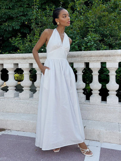 Cotton Halter Maxi Dress