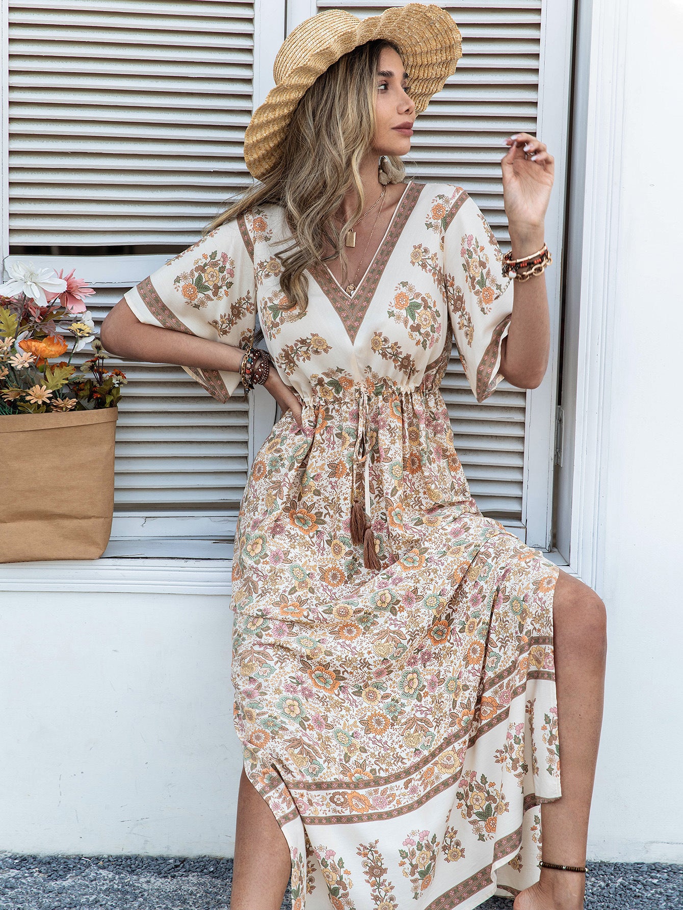 Claire Bohemian Dress w/ Tassel