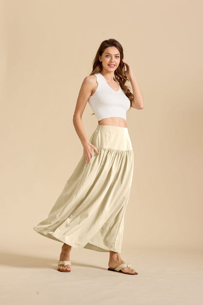 Cotton Maxi Skirt w/ Pockets