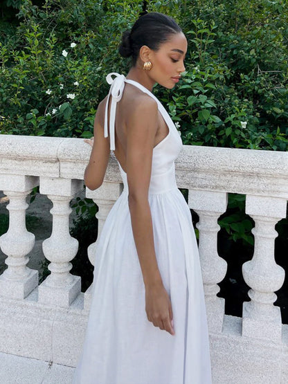 Cotton Halter Maxi Dress