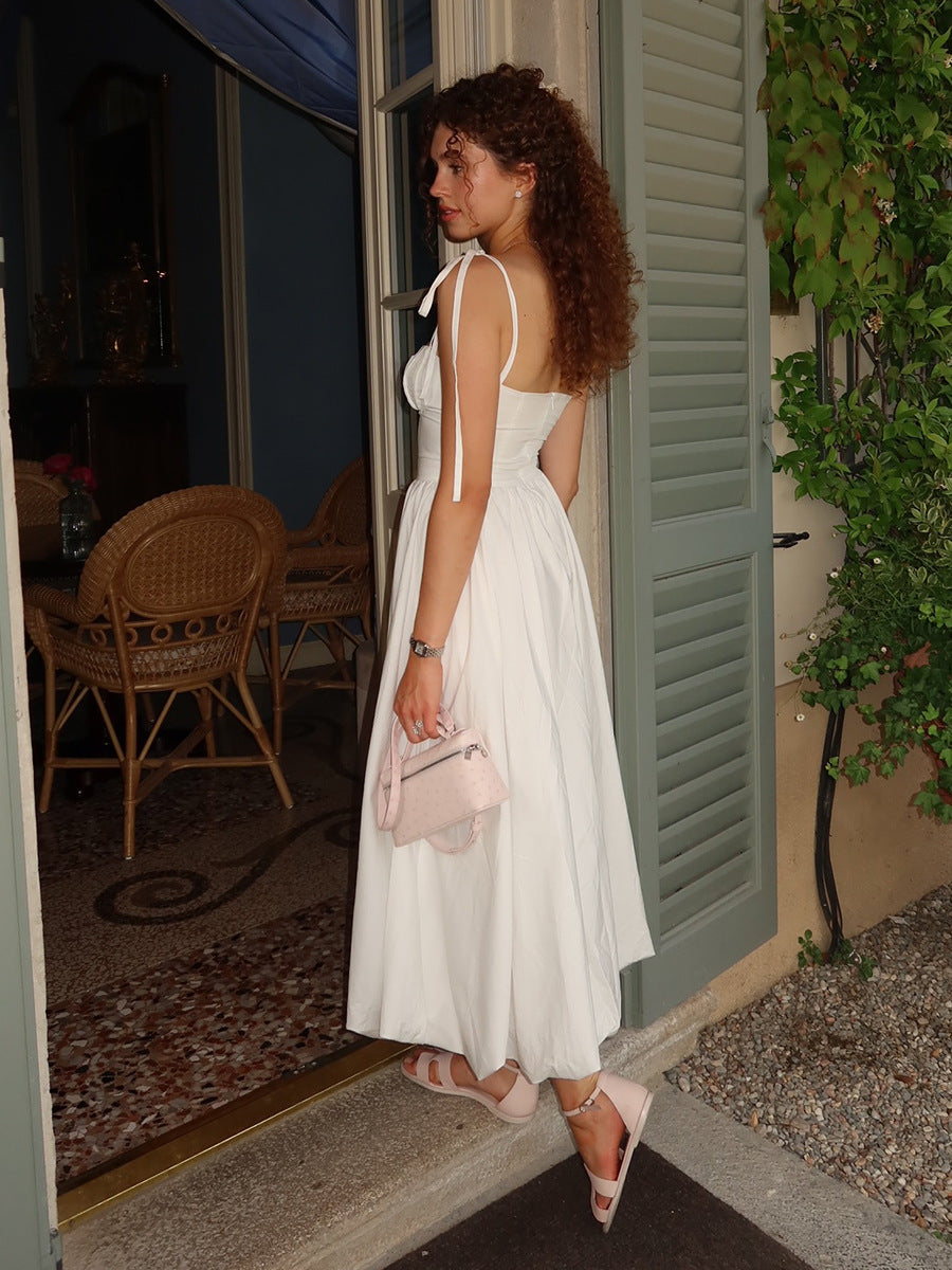 Cotton Sling Balloon Dress