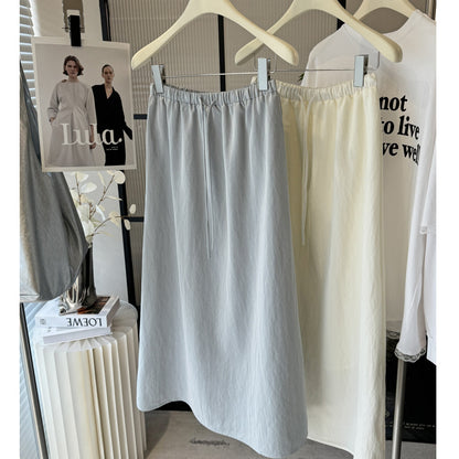 Casual A line Skirt Midi Cotton Skirt