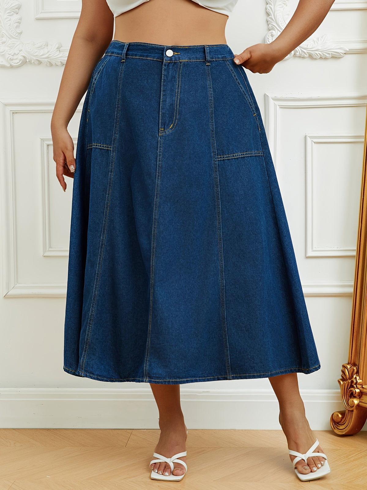 Denim Midi Skirt