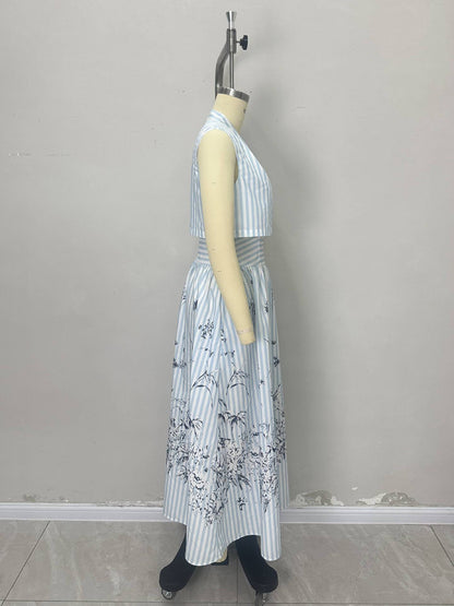 Blue & White Striped Dress