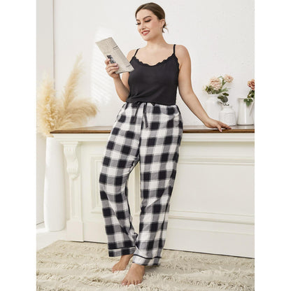Black Plaid Pajama Set