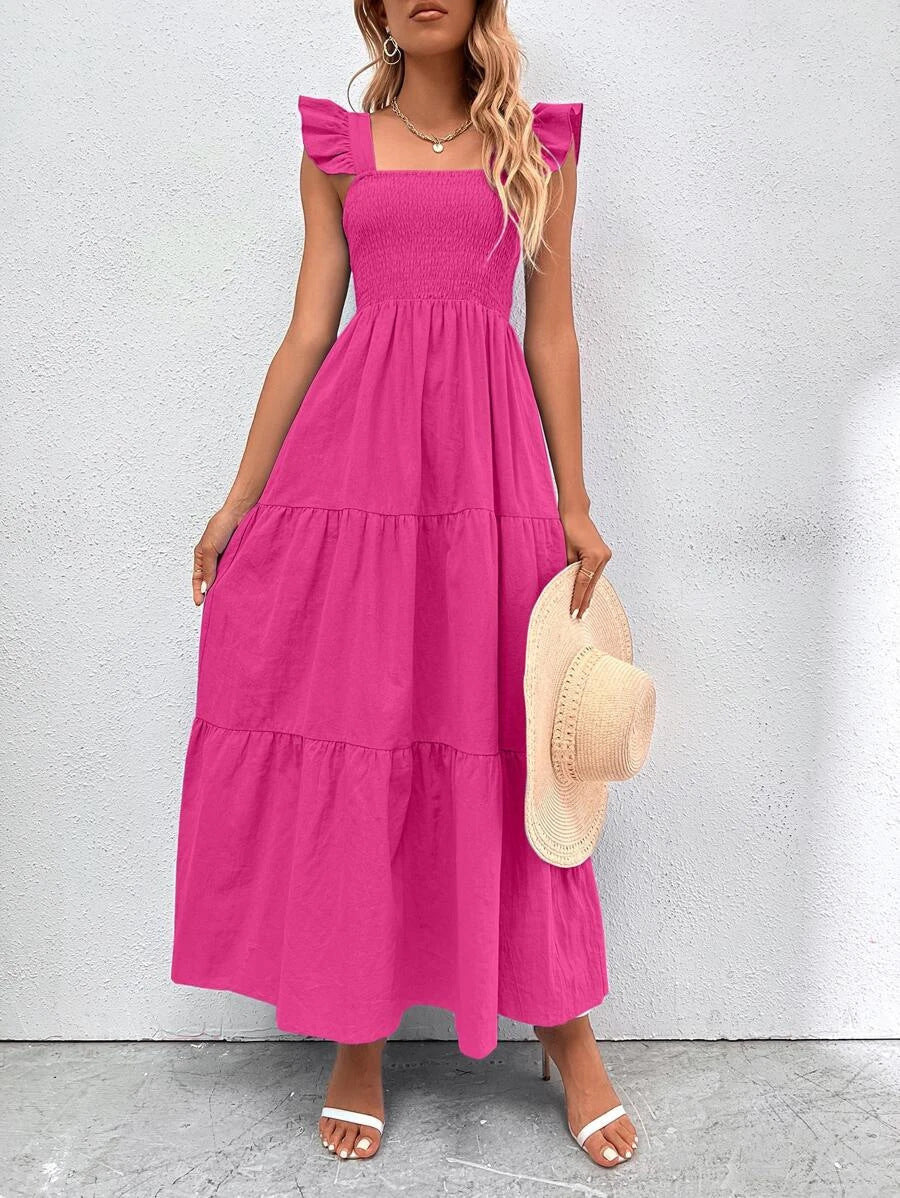 Summer Strap Ruffled Dress