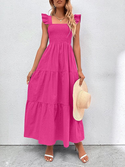 Summer Strap Ruffled Dress