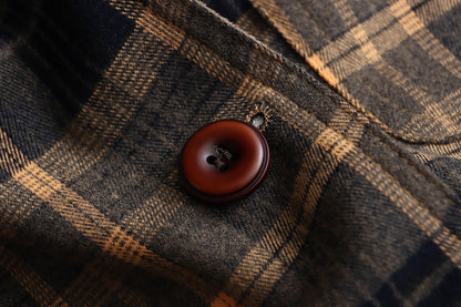 Double Sided Plaid Stitching Trench Coat